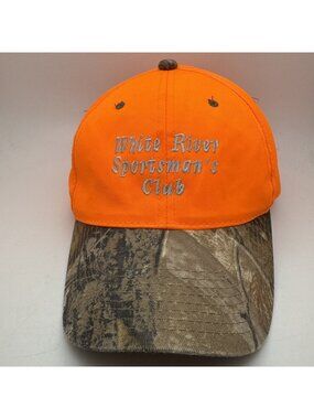 White River Sportsman's Club Baseball Cap Hat Hunter Orange Camouflage OSFM OG